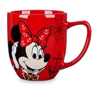 Disney Cruise Line Minnie Mouse Sailor Red Ceramic 16 oz Coffee Cup Mug